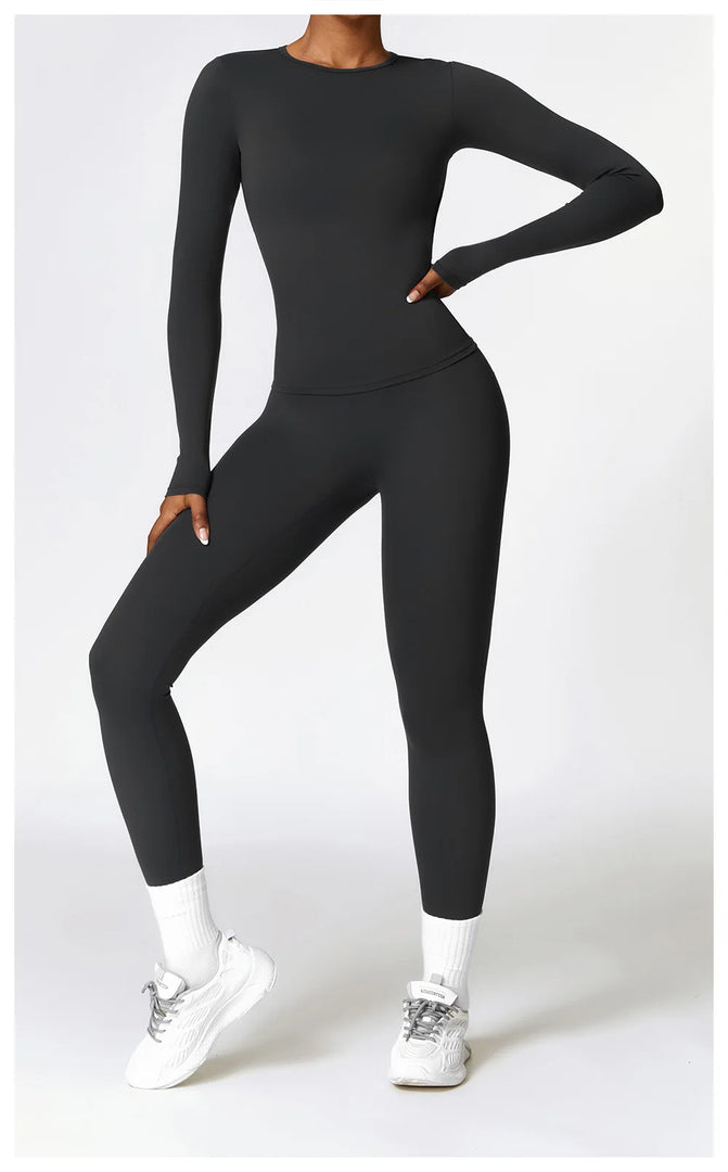 Seamless Sculpted Yoga Core Set Leggings Ribbed Contour