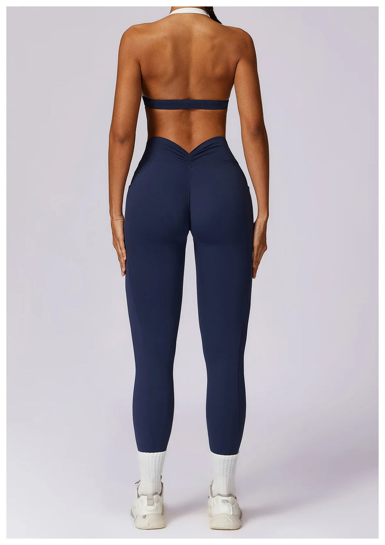 Contoured Halter Breathable Sport Bra Quick Dry Lift