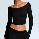 Load image into Gallery viewer, Off Shoulder Contour Seamless Athleisure Top Nylon
