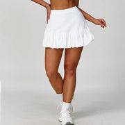 High Waist Tennis Skirt With Breathable Pockets Nylon