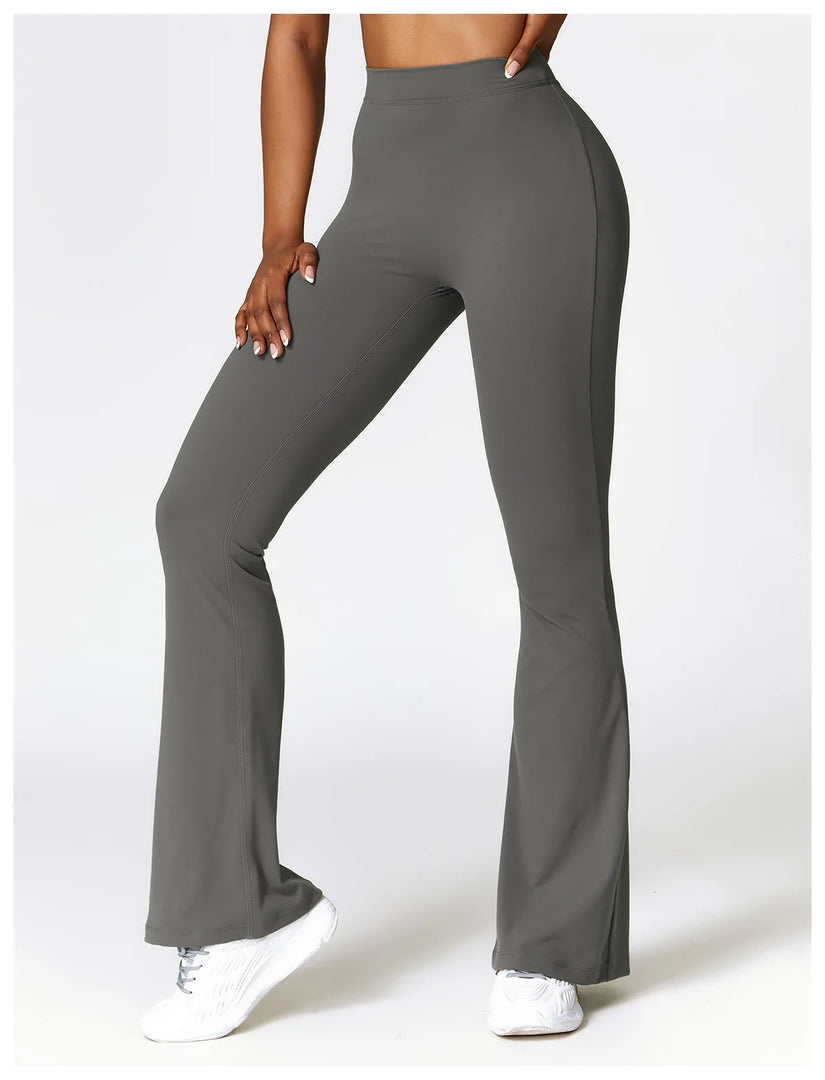 Contoured Flared Leggings With High Waist Silhouette