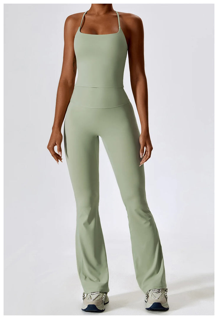 Soft Stretch Contour Two Piece Yoga Silhouette Leggings