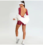 Load image into Gallery viewer, Backless Luxe Long Sleeve Yoga Jumpsuit Silhouette Chic
