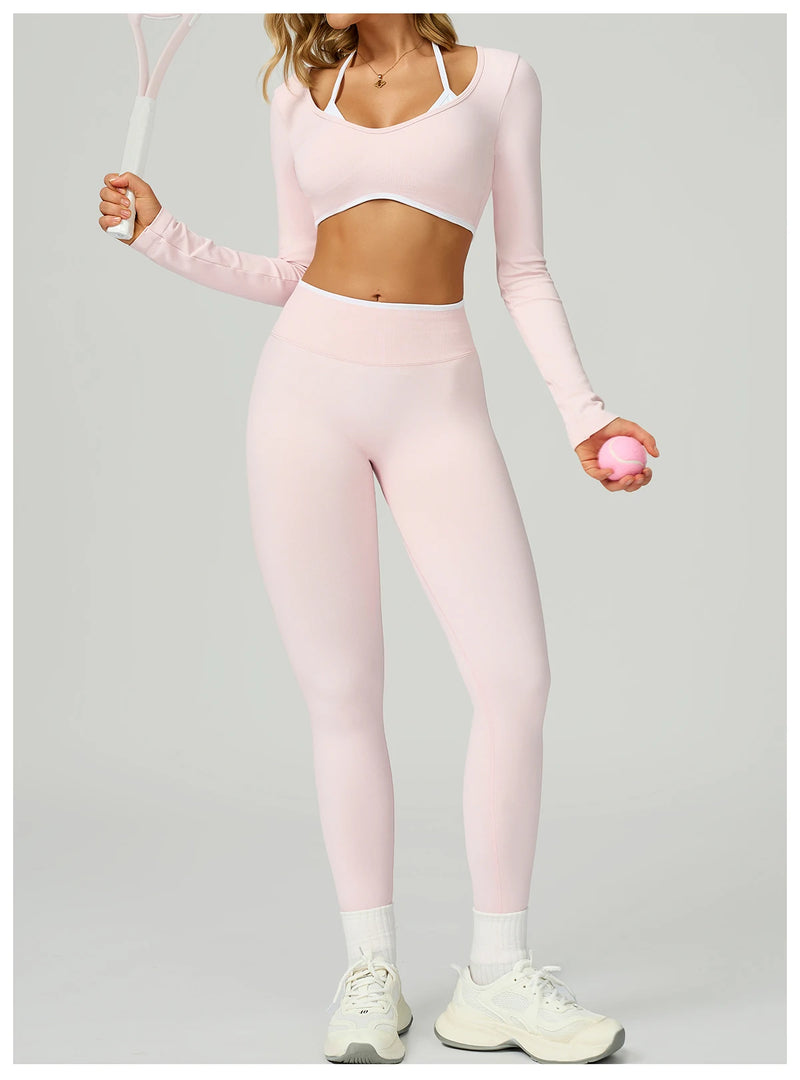 Seamless Ribbed Yoga Top With Breathable Comfort Wear