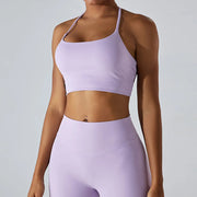 Cross Back Strappy Seamless Bralette Soft Nylon Spandex