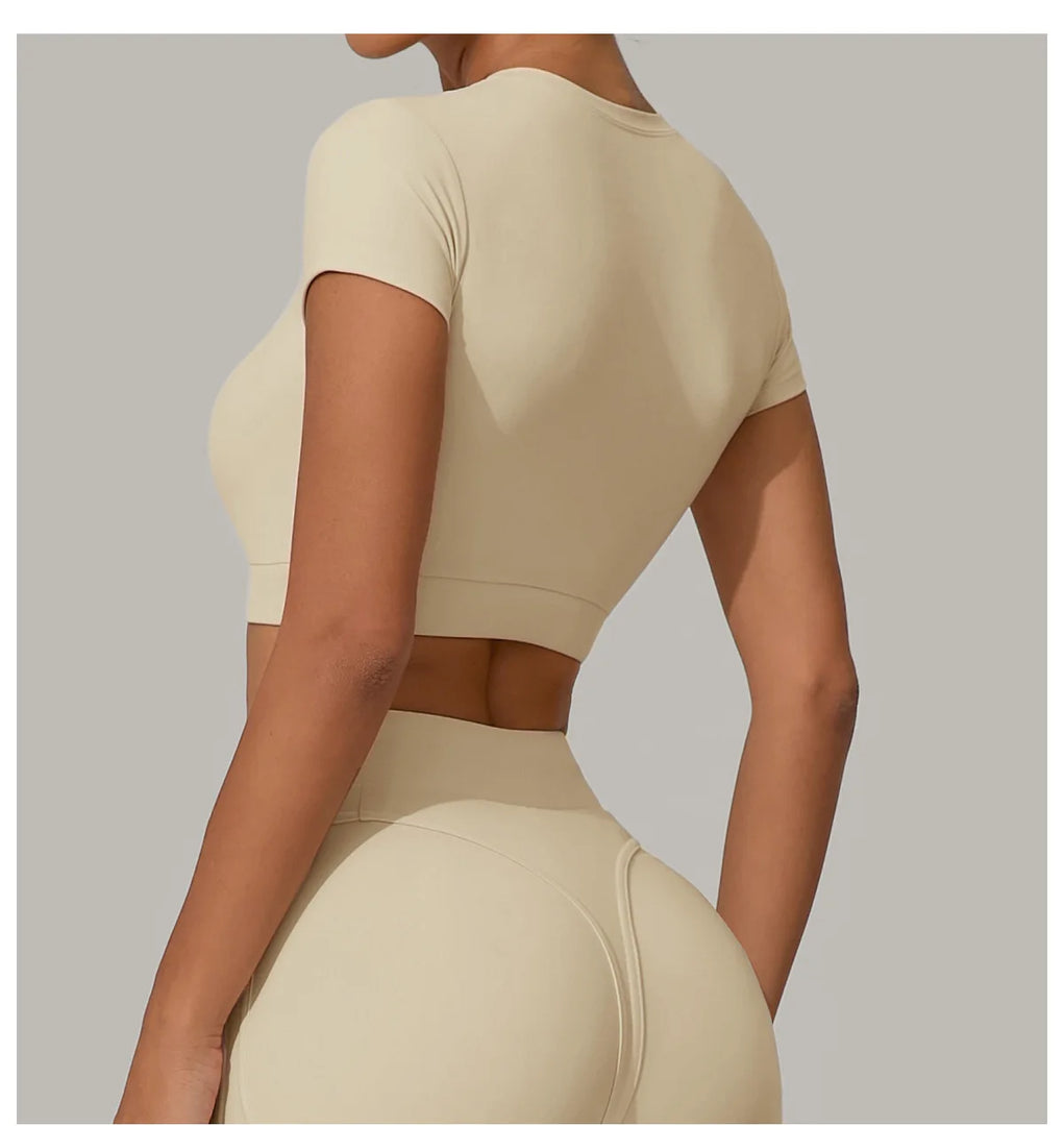 Premium Quick Dry Yoga Tee With Light Weight Sleeves