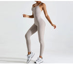 Load image into Gallery viewer, Backless Contour Yoga Jumpsuit Seamless Performance Wear
