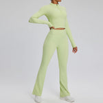 Load image into Gallery viewer, Contour Stretch Athleisure Bell Bottoms Set Nylon Spandex

