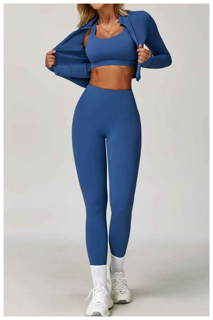 Three Piece Breathable Yoga Tracksuit Pro For Performance