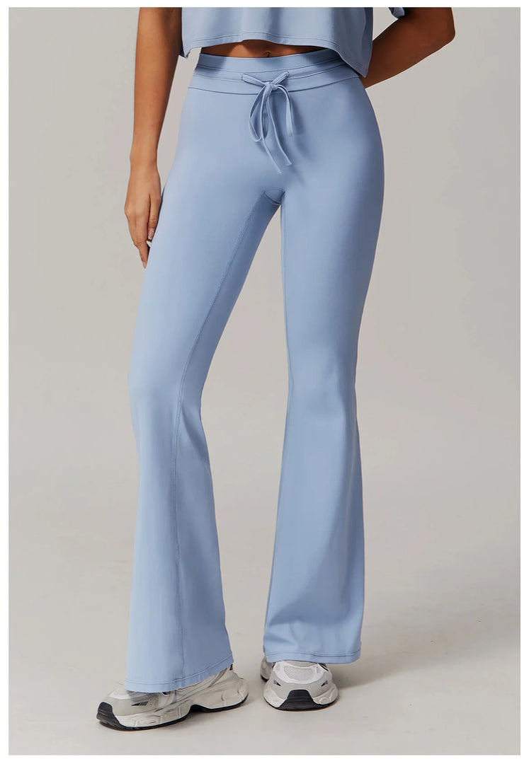 Breathable High Rise Contoured Bell Bottom Leggings