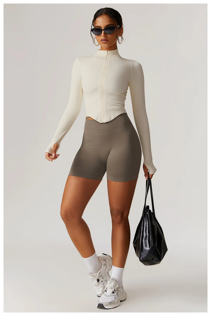 Zippered Performance Long-Sleeve Top Moisture-Wicking