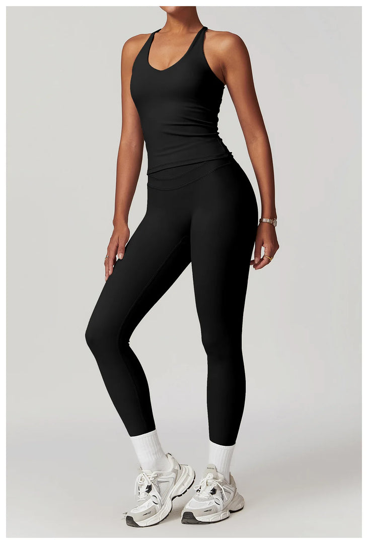 2 Piece Premium Contoured Leggings Set For Performance
