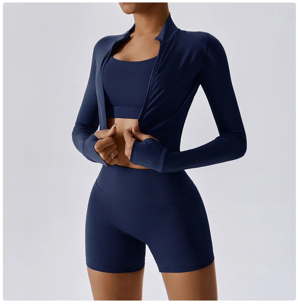 Three Piece Contoured Yoga Set Athleisure Signature