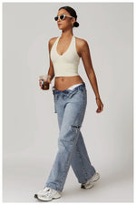 Load image into Gallery viewer, Luxurious Hanging Neck Seamless Sports Bra Nylon Spandex
