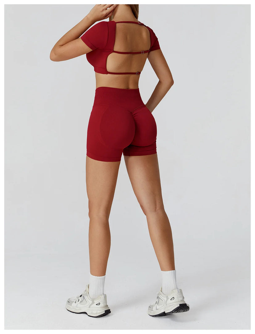 Seamless Premium Athleisure 2 Piece Leggings Set Nylon