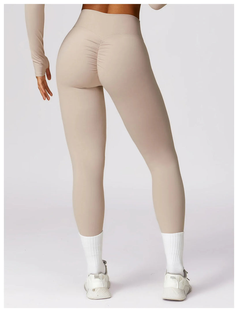 Luxurious High-Waist Contour Seamless Leggings Scrunch
