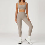 Load image into Gallery viewer, Two-Piece Contoured Breathable Yoga Set Leggings Silhouette
