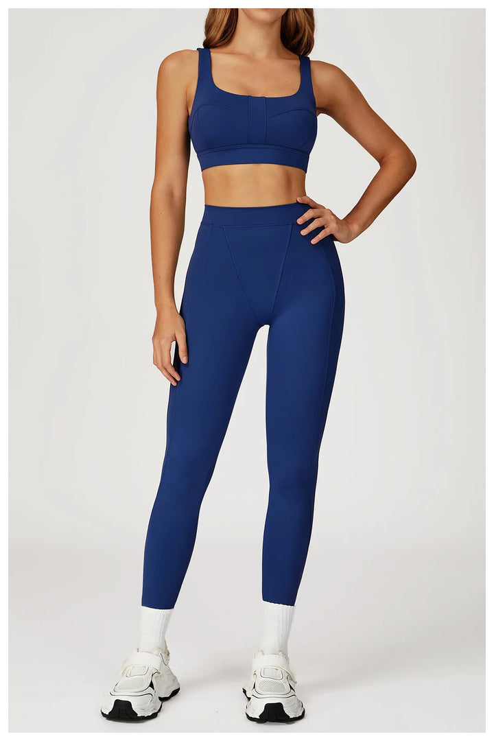 Two-Piece Contoured Breathable Yoga Set Leggings Silhouette