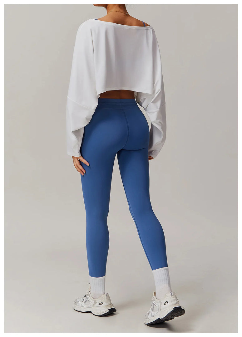 One Shoulder Bat Sleeve Yoga Hoodie Ultra Performance