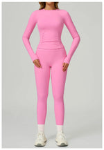 Load image into Gallery viewer, 2 Piece Contoured Breathable Yoga Ensemble Knitwear
