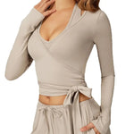 Load image into Gallery viewer, Premium Extended Sleeve Contour Yoga Top Performance
