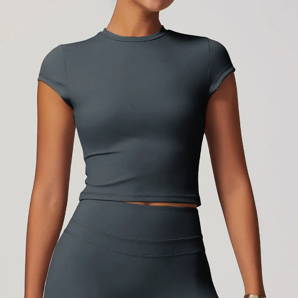 Performance Contoured Seamless Yoga Shirt Quick Dry