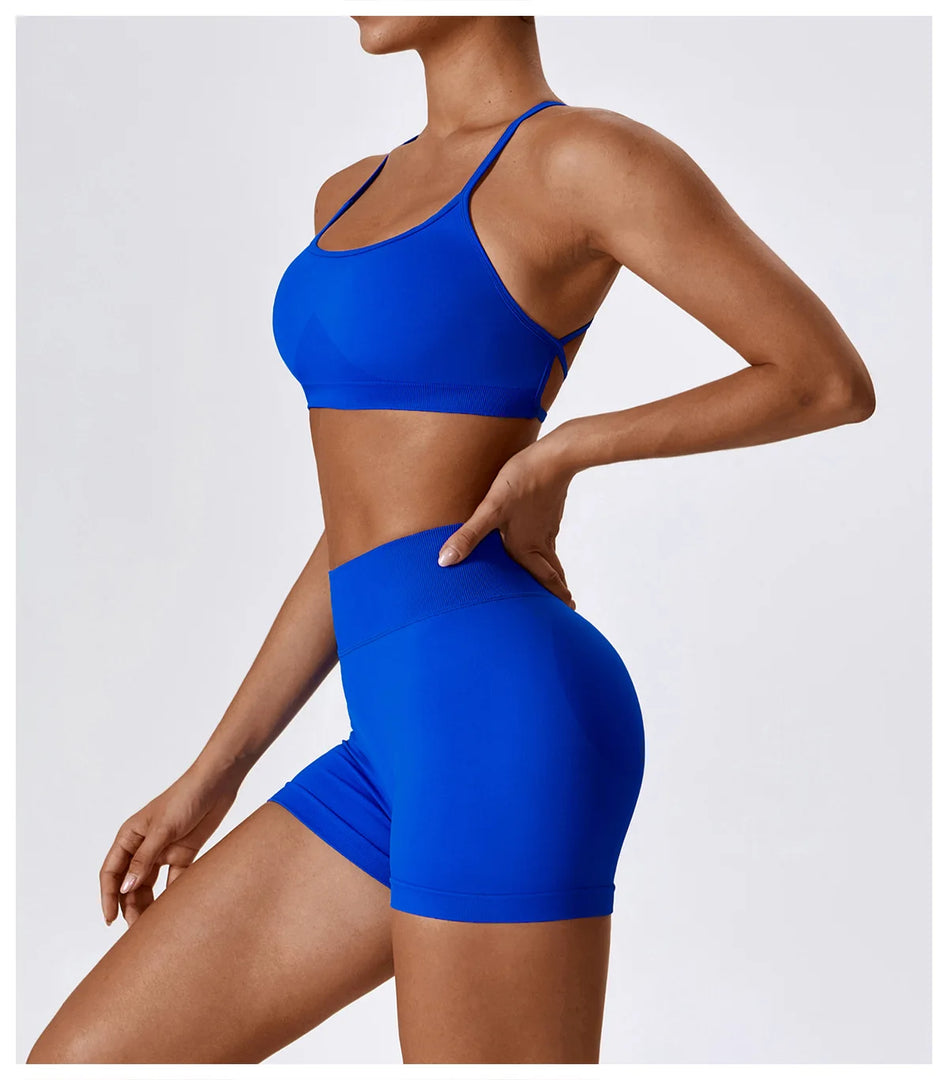 Breathable Cross Strap Contour Seamless Performance Bra