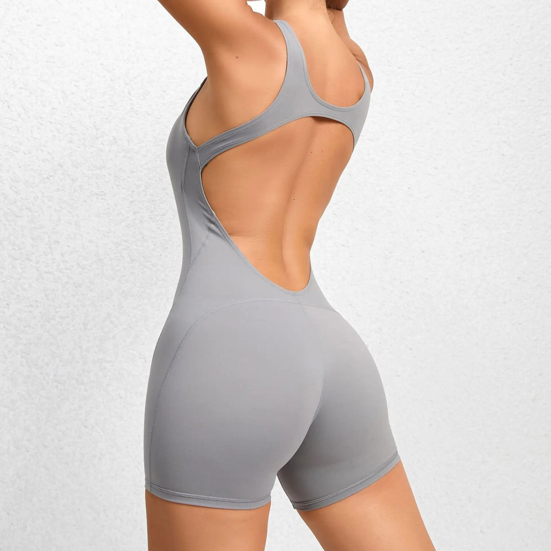Backless One-Piece Yoga Tracksuit Breathable Nylon Knit