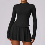 Load image into Gallery viewer, Luxurious Contoured Yoga Set Zippered Front Seamless Nylon
