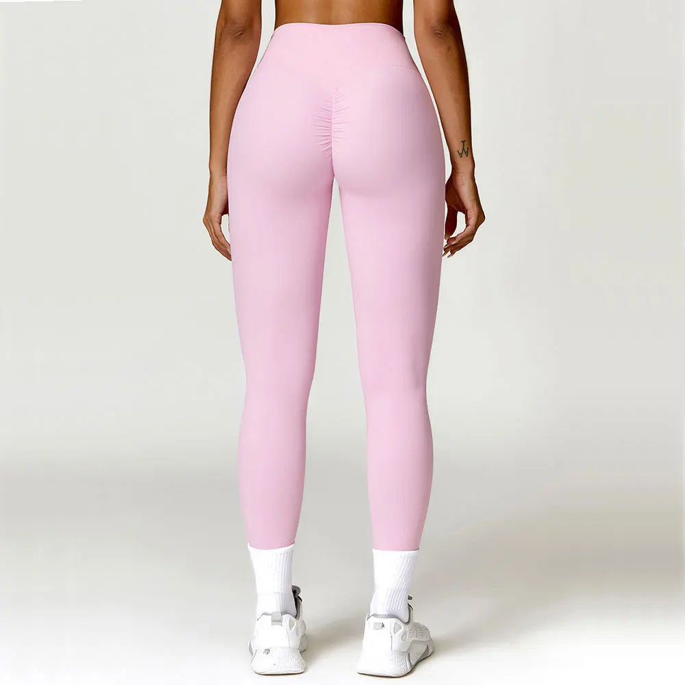 Luxurious High-Waist Contour Seamless Leggings Scrunch