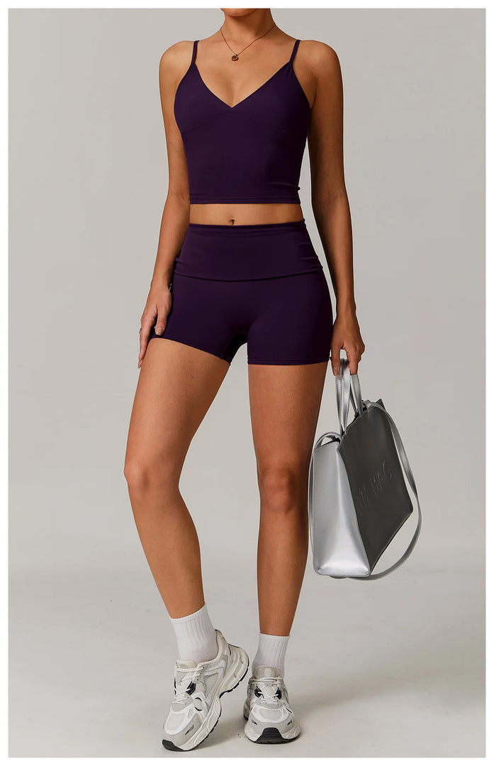 2 Piece Seamless Contour Yoga Set Nylon Spandex Blend