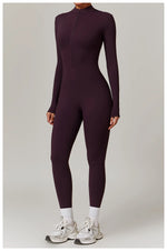 Load image into Gallery viewer, Zippered Contour Yoga Romper With Ultra Compression
