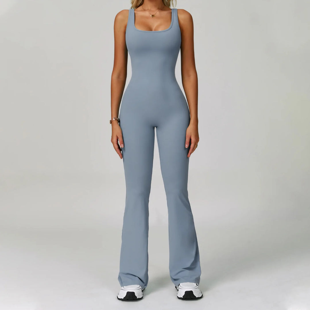 Contoured Back Zip Jumpsuit With Seamless Performance