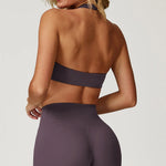 Load image into Gallery viewer, Contour Seamless Yoga Bra Hanging Neck Nylon Spandex
