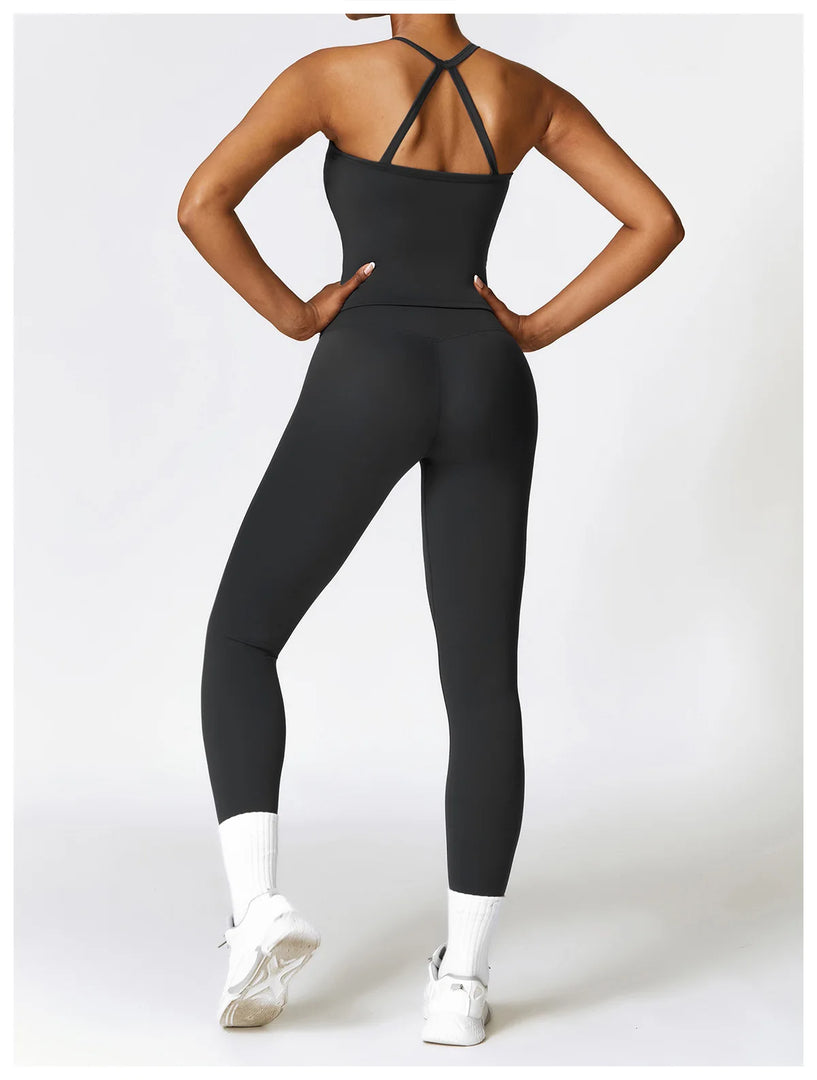 Seamless Sculpted Yoga Core Set Leggings Ribbed Contour