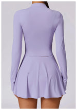 Load image into Gallery viewer, Luxurious Contoured Yoga Set Zippered Front Seamless Nylon
