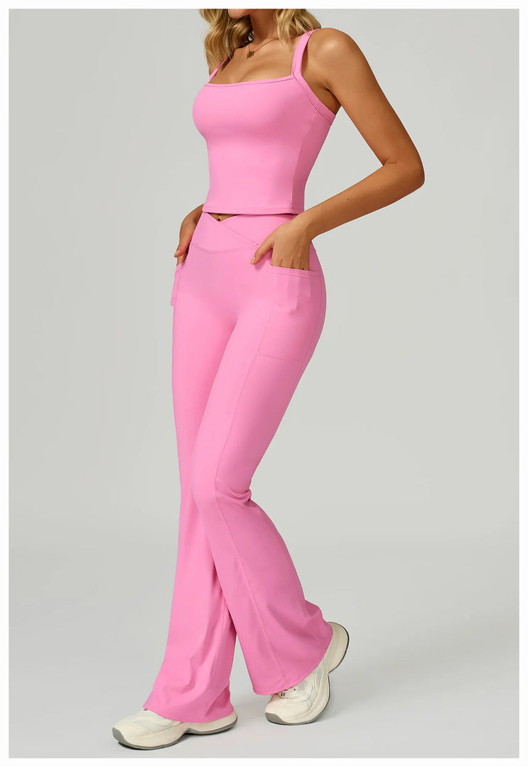 Luxuriously High Waist Bell Bottom Contour Leggings