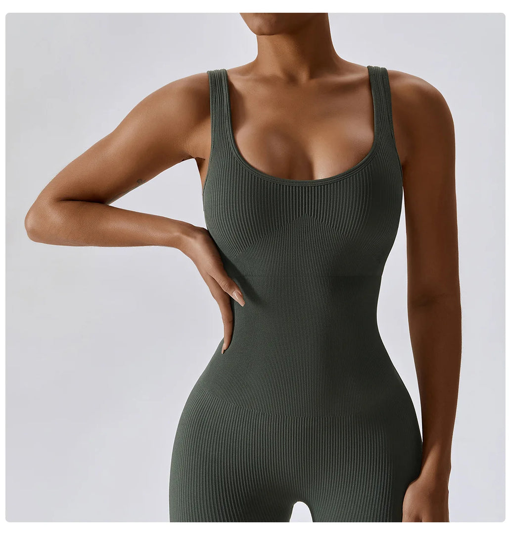Spring Seamless Contour Yoga Body Suit Set Performance