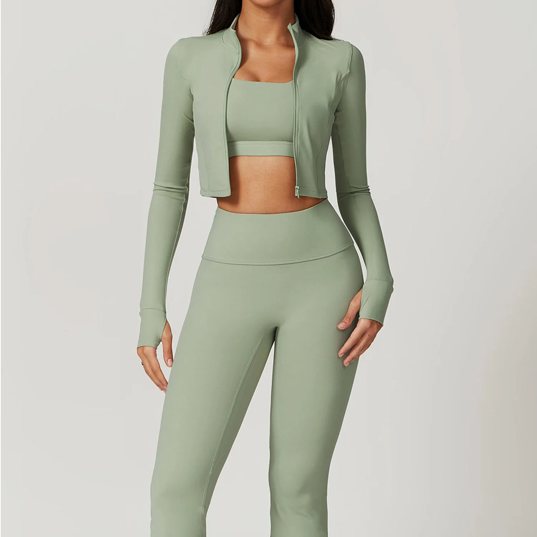 Three Piece Breathable Yoga Tracksuit Pro For Performance