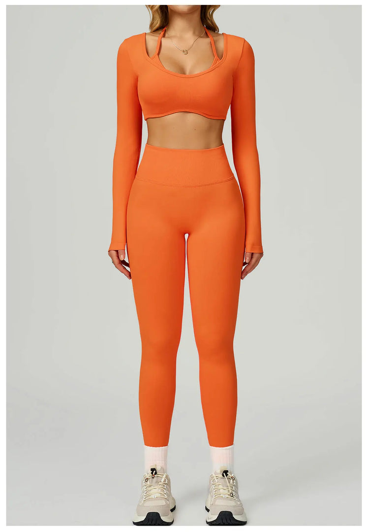 Seamless Contour 2-Piece Contemporary Yoga Set Breathable