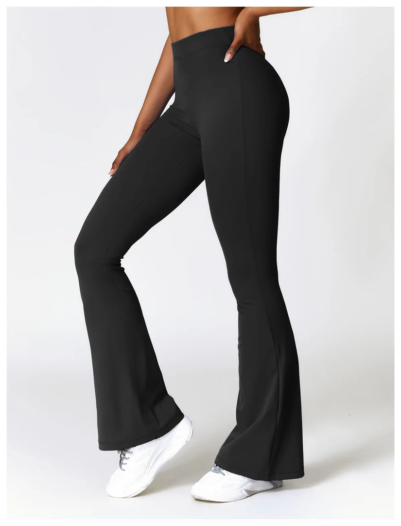 Contoured Flared Leggings With High Waist Silhouette