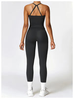 Load image into Gallery viewer, Seamless Sculpted Yoga Core Set Leggings Ribbed Contour
