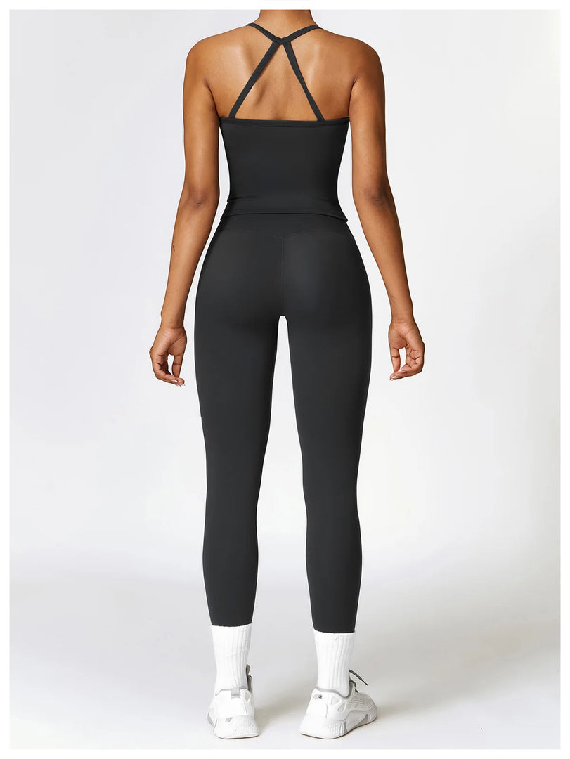 Seamless Sculpted Yoga Core Set Leggings Ribbed Contour
