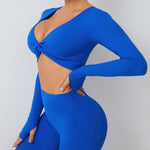 Load image into Gallery viewer, Seamless Ultra Soft Long Sleeve Yoga Crop Removable Pads
