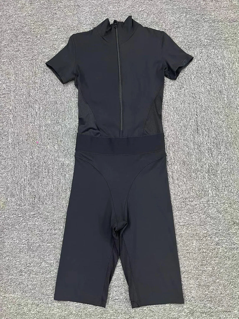 Seamless Zippered Contour Yoga Bodysuit for Performance