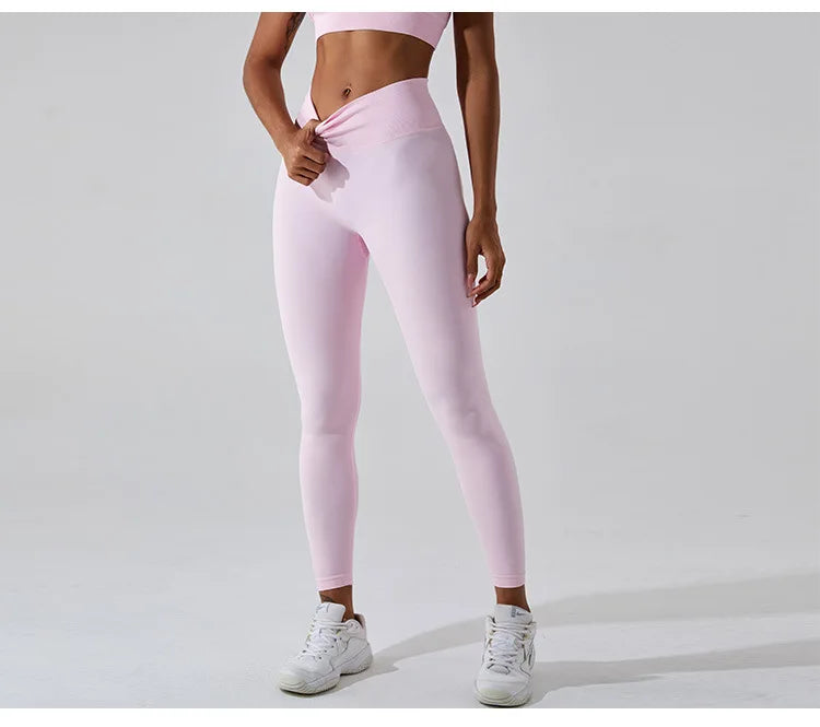 Seamless High Waist Leggings Moisture Wicking Contour