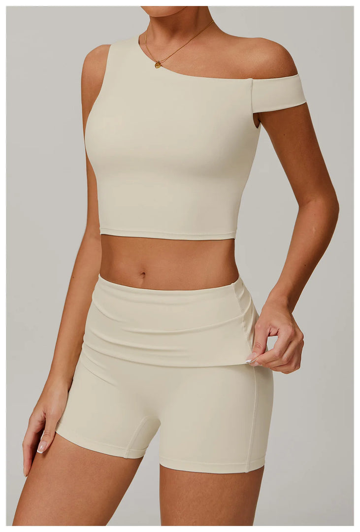 Breathable One Shoulder Sculpted Performance Contour Bra