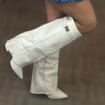 Load image into Gallery viewer, Women's Leather Thigh-High Boots with Buckle
