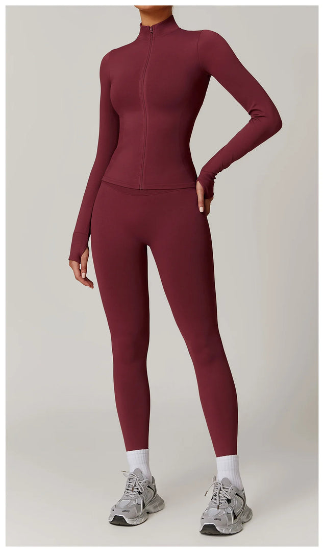 Seamless Long Sleeve Performance Jacket Zip Front Nylon