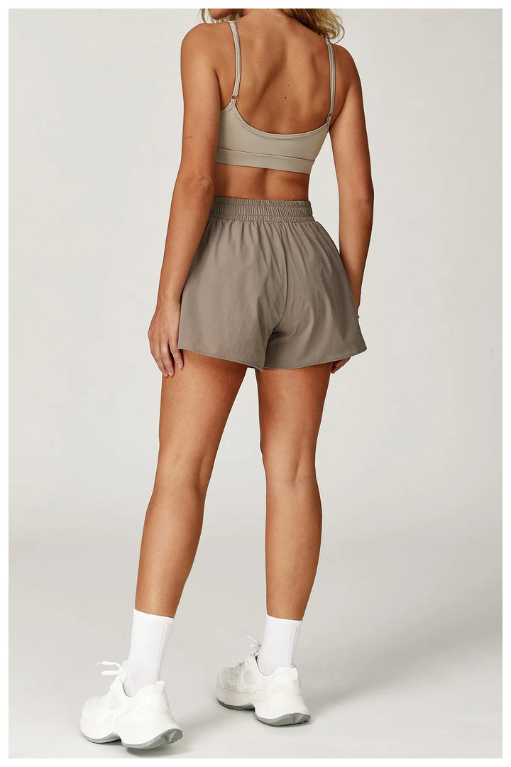 High Waist Contour Performance Yoga Shorts Nylon Spandex